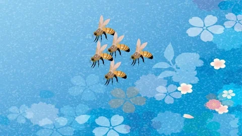 honey bees background and 2d animation, ... | Stock Video | Pond5