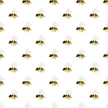 Honey bees cartoon seamless pattern background Stock Illustration