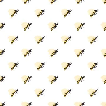 Honey bees cartoon seamless pattern background design Illustrazione stock