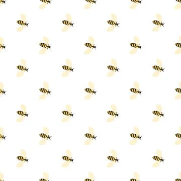 Honey bees flying creating a seamless pattern Illustrazione stock