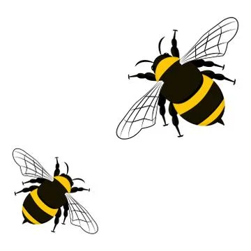 Honey bees isolated Stock Illustration