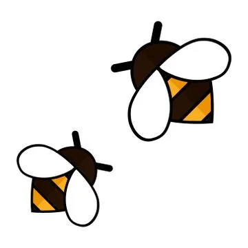 Honey bees isolated Stock Illustration