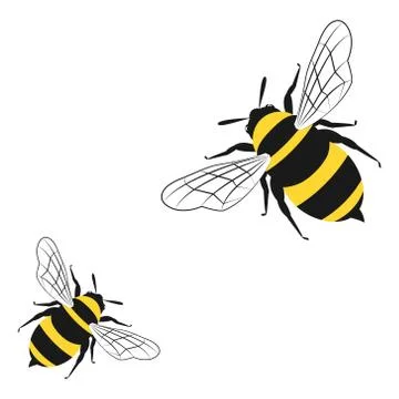 Honey bees isolated Stock Illustration