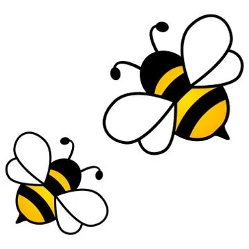 Honey bees isolated Illustrazione stock