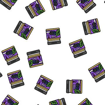Honey blackberry vector seamless pattern 스톡 일러스트