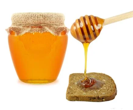 Honey with bread Stock Photos