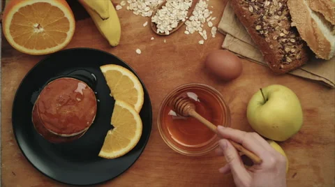 Honey breakfast Stock Footage 60668145