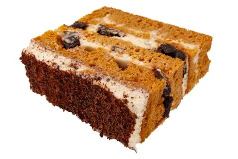 Honey cake slice Stock Photos