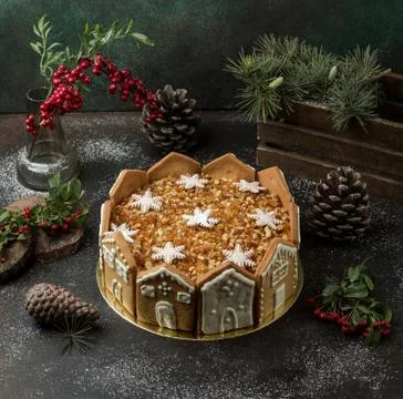 Honey cake on the table Stock Photos
