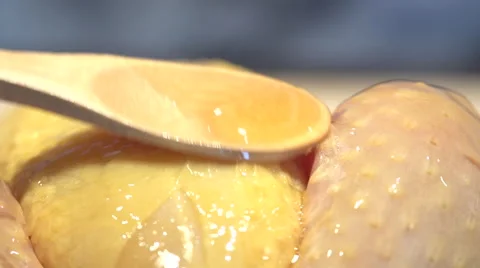 Honey coated chicken Stock Footage 50357620