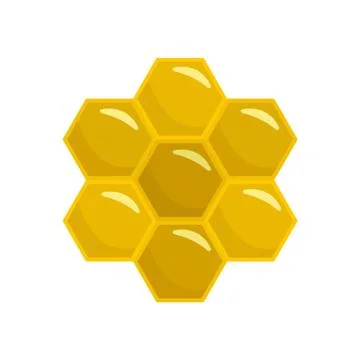 Honey comb of bee icon, flat style Illustrazione stock