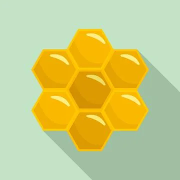 Honey comb of bee icon, flat style Stock Illustration