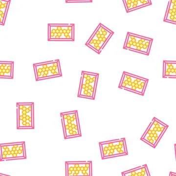 Honey comb color icon vector flat illustration Stock Illustration