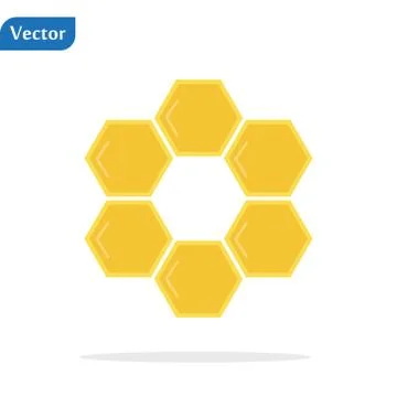 Honey comb hexagonal pattern flat vector color icon for apps and websites. Ho Stock Illustration