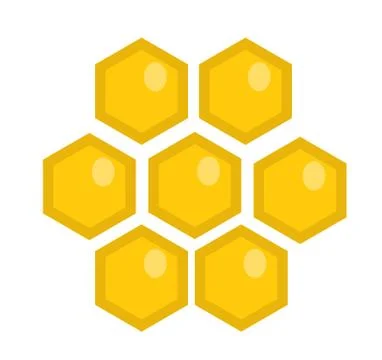 Honey comb icon, flat style. Isolated on white background. illustration, clip Stock Illustration