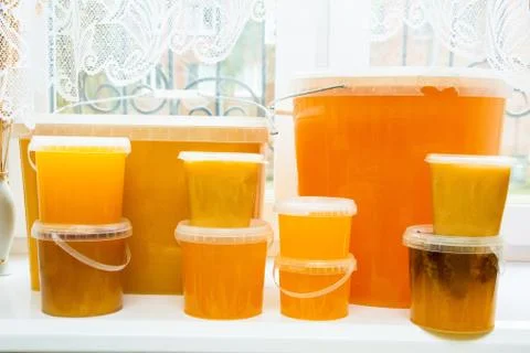 Honey in a container Stock Photos