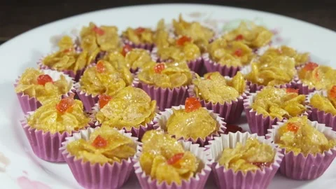 Honey Cornflakes Kuih Raya Stock Footage 131531865
