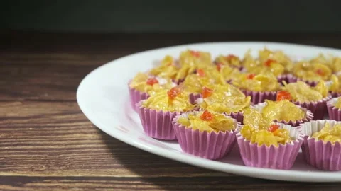 Honey Cornflakes Kuih Raya Stock Footage 131531978