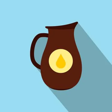Honey crock flat icon Stock Illustration