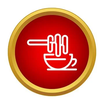 Honey dipper adding liquid honey into cup icon Stock Illustration