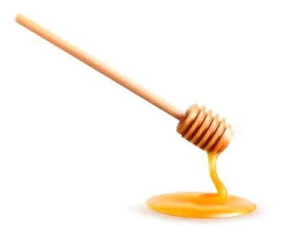 Honey with dipper. vector illustration. Stock Illustration
