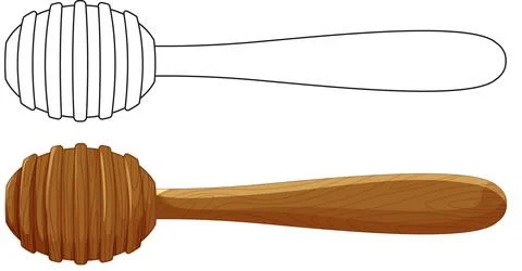 Honey Dipper Vector Illustration Stock Illustration