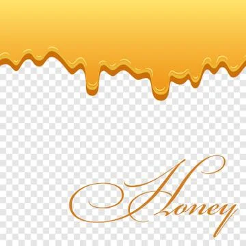 Honey drip 3D seamless pattern. Bee drop syrup food, isolated transparent bac イラスト素材