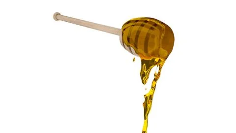 Honey dripper isolated 3D render Illustrazione stock