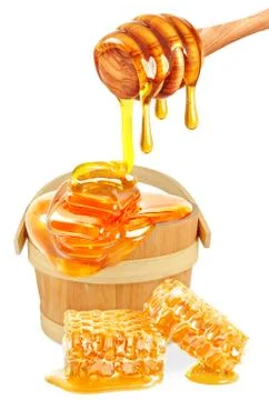 Honey dripping Stock Photos