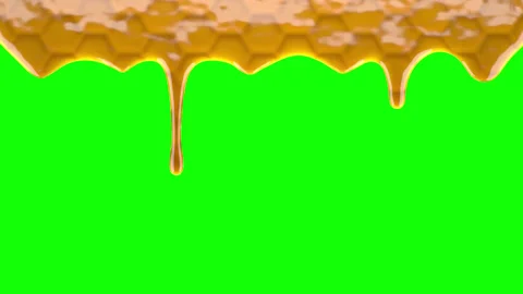 Honey drips on green screen Stock Footage 195105953