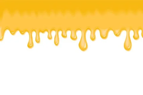 Honey drips patterns on white background, stock vector illustration Stock Illustration
