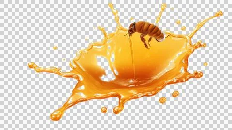 Honey drop and splash element Stock Illustration