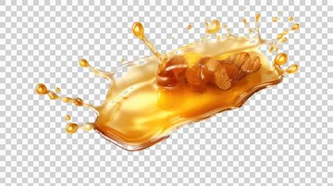 Honey drop and splash element Stock Illustration