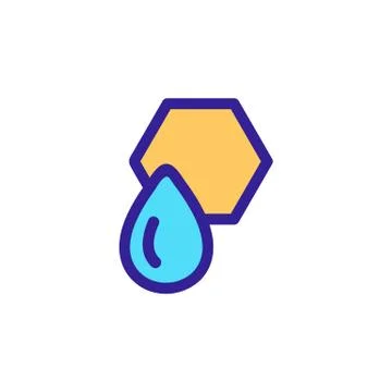 The honey drop drains the icon vector. Isolated contour symbol illustration 스톡 일러스트