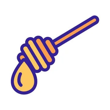 The honey drop drains the icon vector. Isolated contour symbol illustration 스톡 일러스트