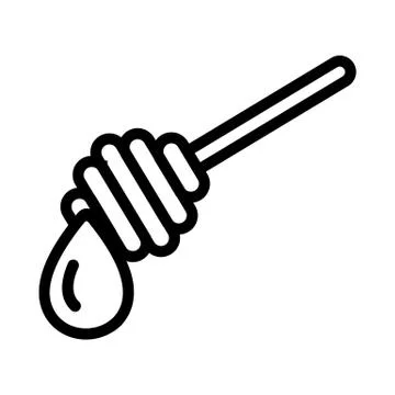 The honey drop drains the icon vector. Isolated contour symbol illustration 스톡 일러스트