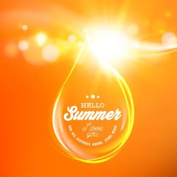 Honey drop over orange space Stock-Illustration