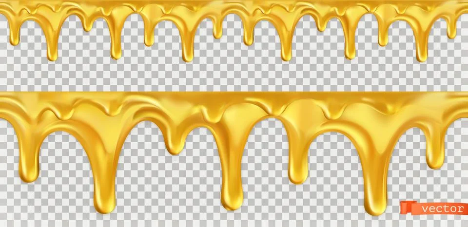 Honey drop seamless. 3d vector Stock Illustration