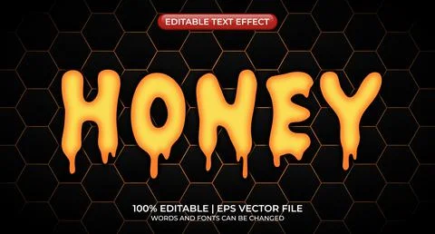 Honey - Editable Text Effect. Font Style. Editable text effect. Honey text ef Stock Illustration