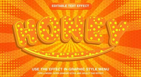 Honey editable vector text effect Illustrazione stock