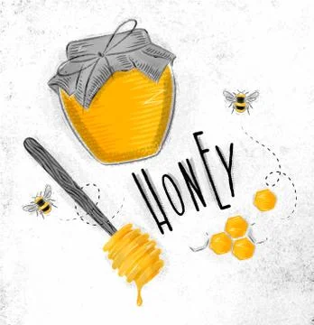 Honey elements Stock Illustration