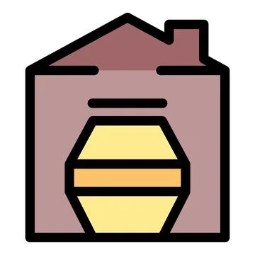 Honey factory processing and packaging sweet nectar into jars Stock Illustration