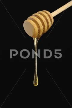 Honey falling from a dripper Stock Photos