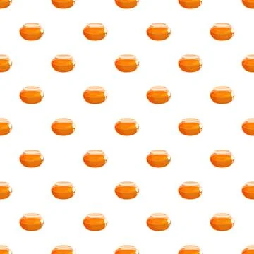 Honey glass jars seamless pattern vector background イラスト素材