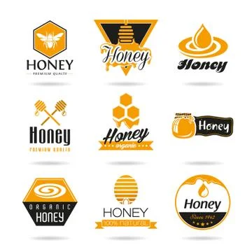 Honey icon set  Stock Illustration