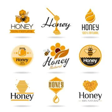 Honey icon set Stock Illustration