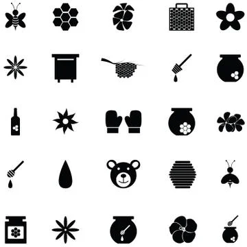 Honey icon set Illustrazione stock