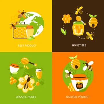 Honey icons set Stock Illustration