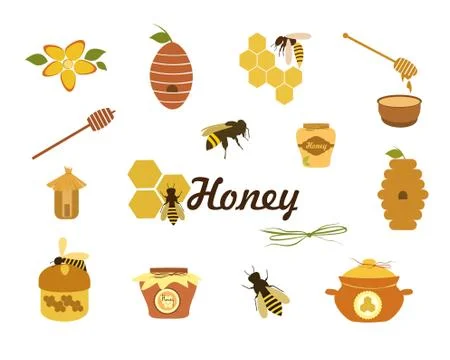Honey icons vector Stockillustratie