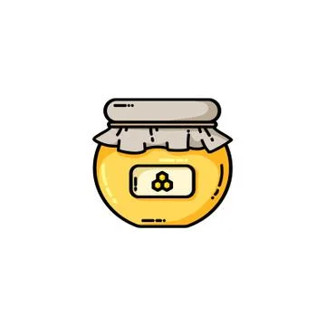 Honey jar flat icon. Vector isolated colorful image Stock Illustration